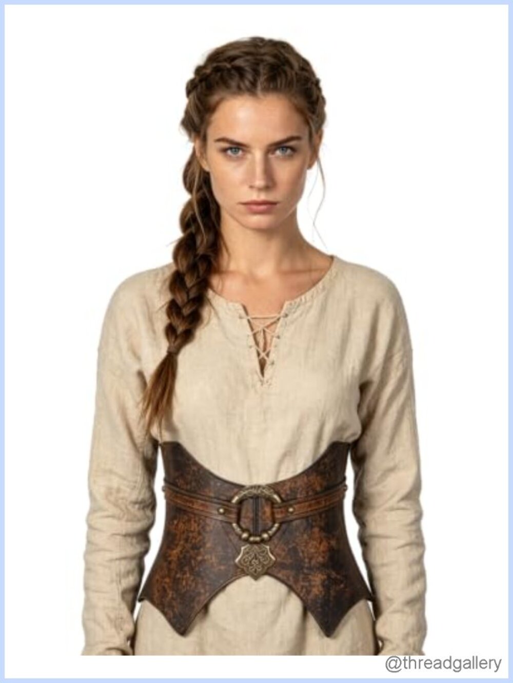 Faux Leather Flared Corset Belt Medieval Renaissance Waist Cincher